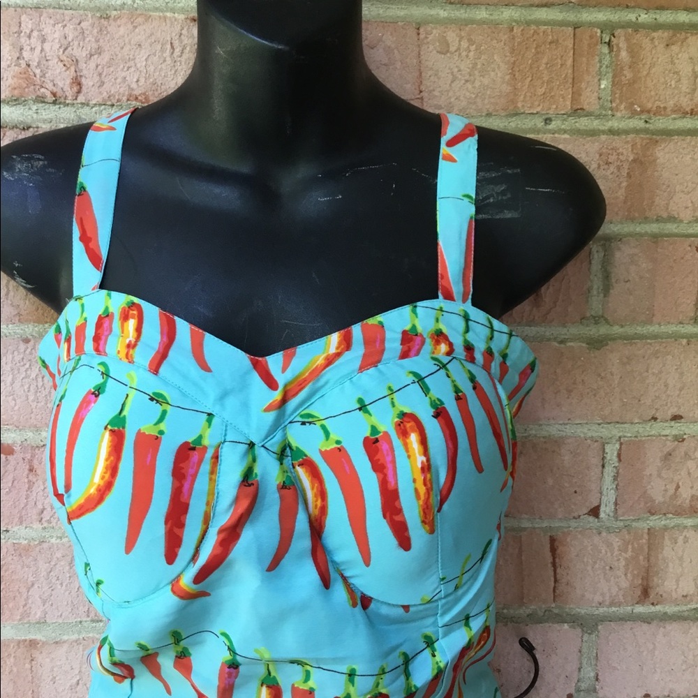 Cute chili pepper crop top